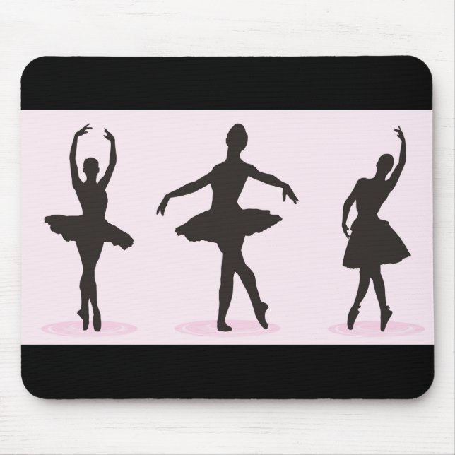 Ballet Ballerina Silhouette Mouse Pad Mousepad (Front)