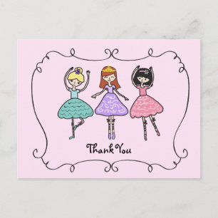 Ballet Ballerinas Thank You Postcard