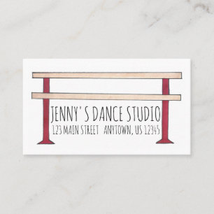 Ballet Barre Ballerina Dance Teacher Studio Dancer Business Card