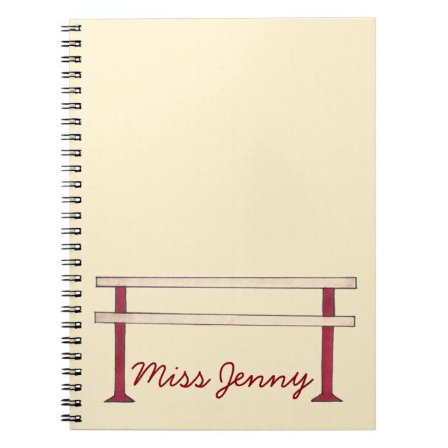 Ballet Barre Dance Teacher Personalised Ballerina Notebook (Front)