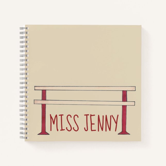 Ballet Barre Personalised Dance Teacher Ballerina Notebook (Front)