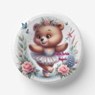 Ballet Bear Birthday Bowls Paper Plate