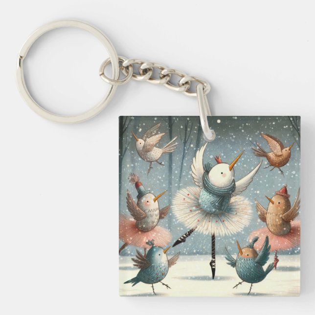 Ballet Birds Key Ring (Front)