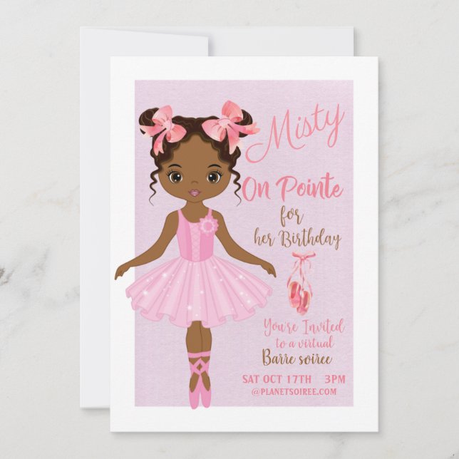 Ballet  Birthday Invitation Card (Front)