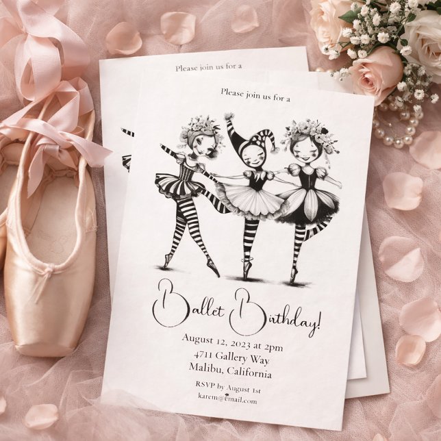 Ballet Birthday Party Girls Dance Celebration Invitation (Creator Uploaded)
