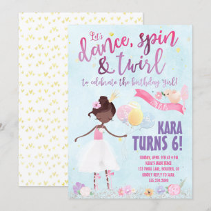 Ballet Birthday Party Invitation