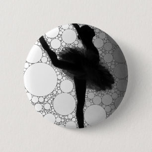 Ballet Black White Dancing Ballerina 6 Cm Round Badge
