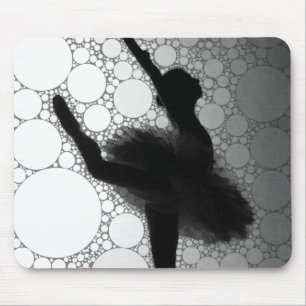 Ballet Black White Dancing Ballerina Mouse Pad