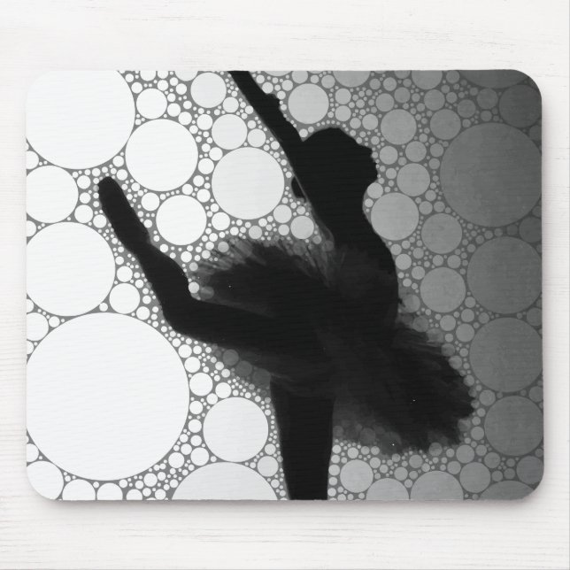 Ballet Black White Dancing Ballerina Mouse Pad (Front)