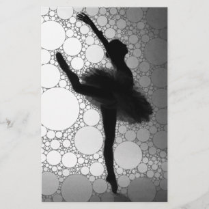 Ballet Black White Dancing Ballerina Stationery