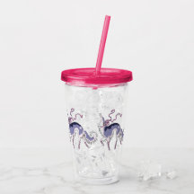 Ballet Borzoi Acrylic Tumbler Pink