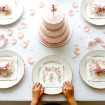 Ballet Bunny Watercolor Birthday Paper Napkins