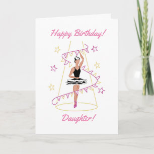 Ballet & Bunting Daughter Birthday (Brown/Black) Card