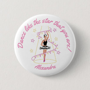 Ballet & Bunting - I Love Ballet - Black/Brown 6 Cm Round Badge