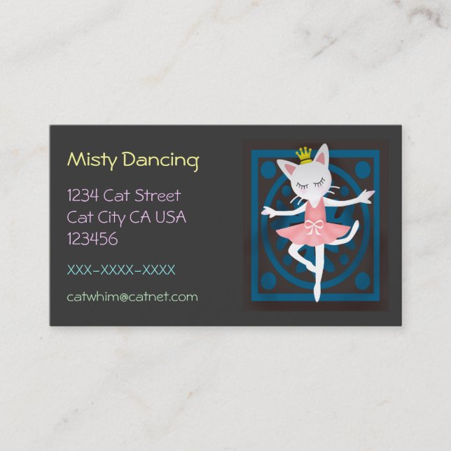 Ballet Cat Business Card (Front)
