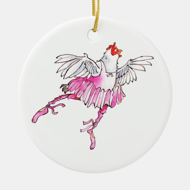 Ballet Chicken Christmas Ornament (Front)
