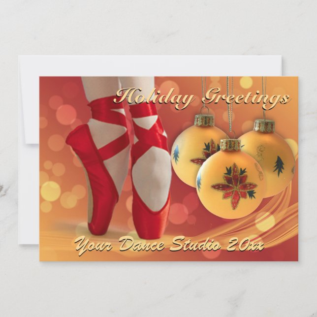 Ballet Christmas Holiday Greeting Card (Front)