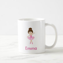 Ballet Class Ballerina Crown Brown Hair Mug