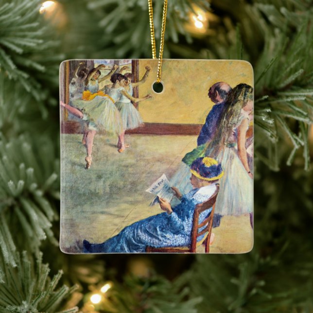 Ballet Class, the Dance Hall by Edgar Degas Ceramic Ornament (Tree)