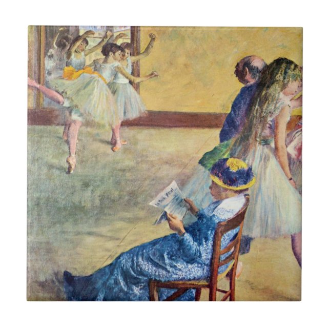 Ballet Class, the Dance Hall by Edgar Degas Ceramic Tile (Front)