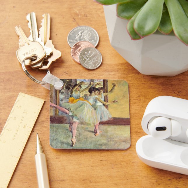 Ballet Class, the Dance Hall by Edgar Degas Key Ring (Desk)