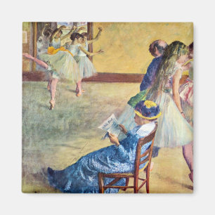 Ballet Class, the Dance Hall by Edgar Degas Magnet