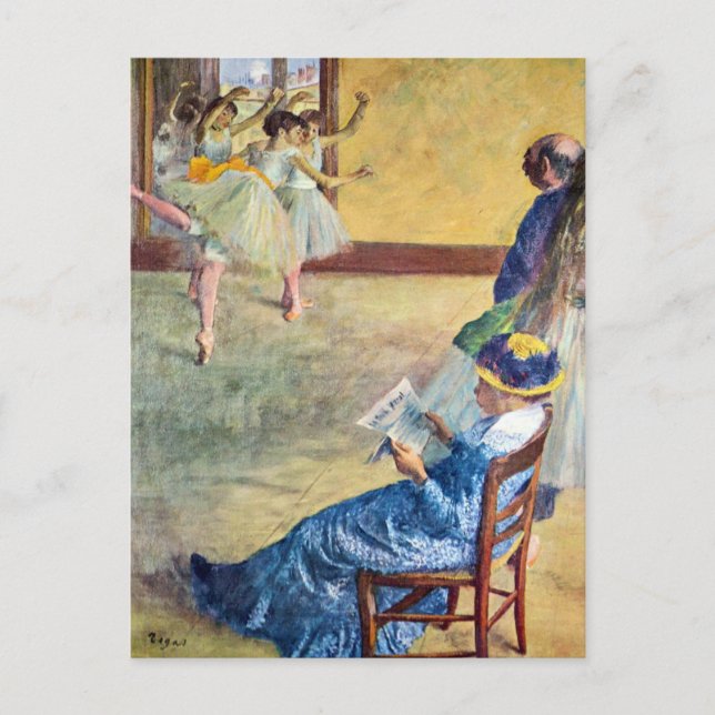 Ballet Class, the Dance Hall by Edgar Degas Postcard (Front)
