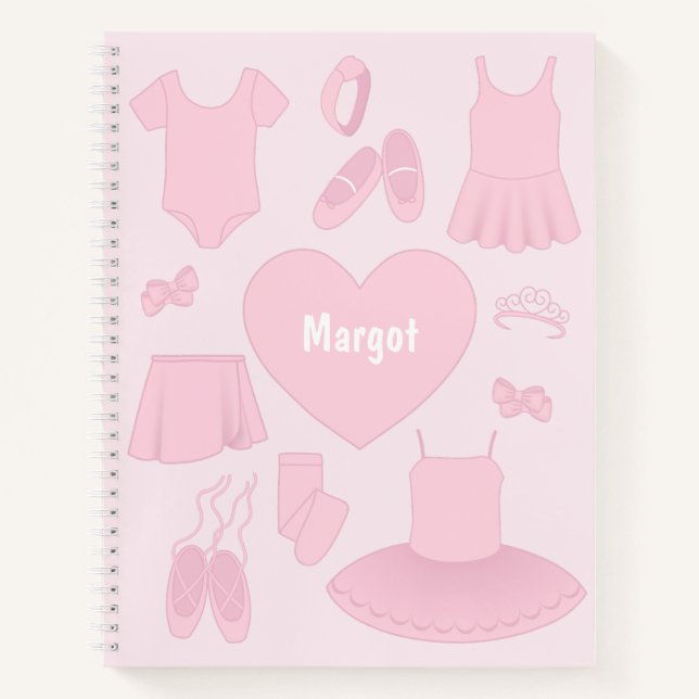 Ballet Clothes Notebook - Pink Background (Front)