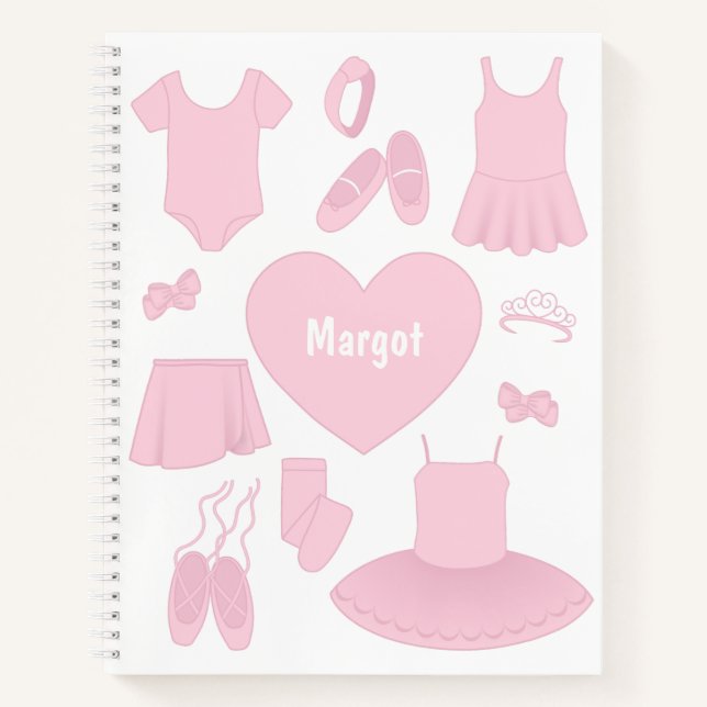 Ballet Clothes Notebook - White Background (Front)