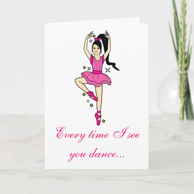 Ballet Congratulations Ballerina with Stars Card (Front)