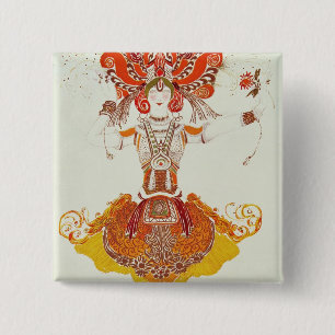 Ballet Costume for 'The Firebird', by Stravinsky 15 Cm Square Badge