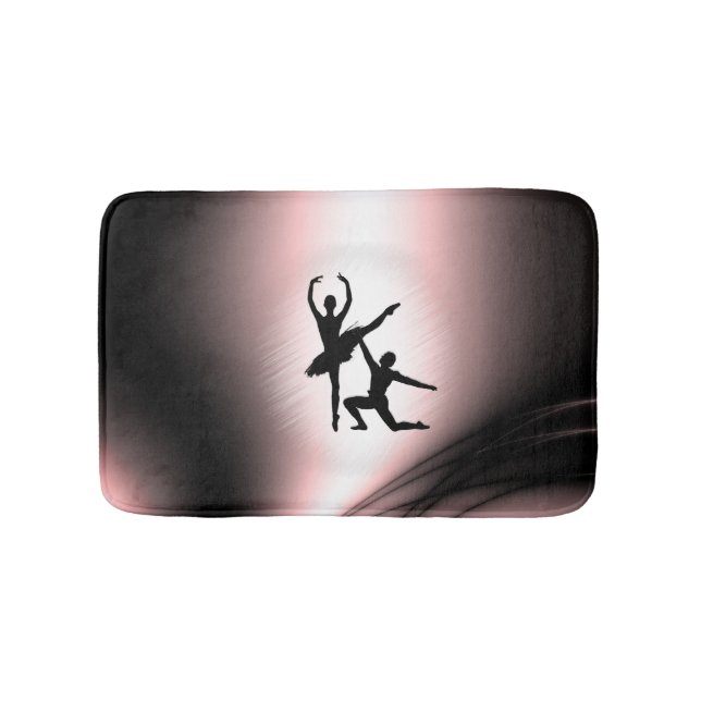 Ballet Couple Dance Pink Accent Bath Mat (Front)