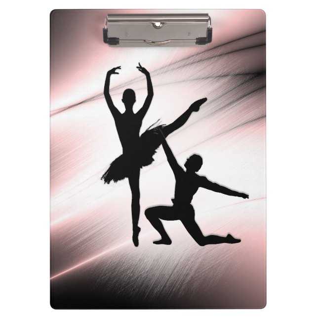 Ballet Couple Dance Pink Accent Clipboard (Front)