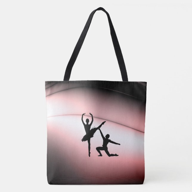 Ballet Couple Dance Pink Accent Tote Bag (Front)