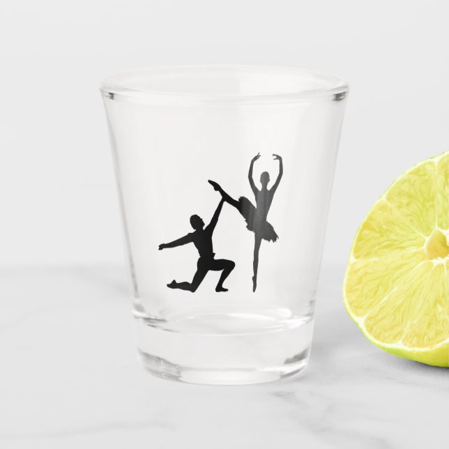 Ballet Couple Dance Shot Glass (Front)