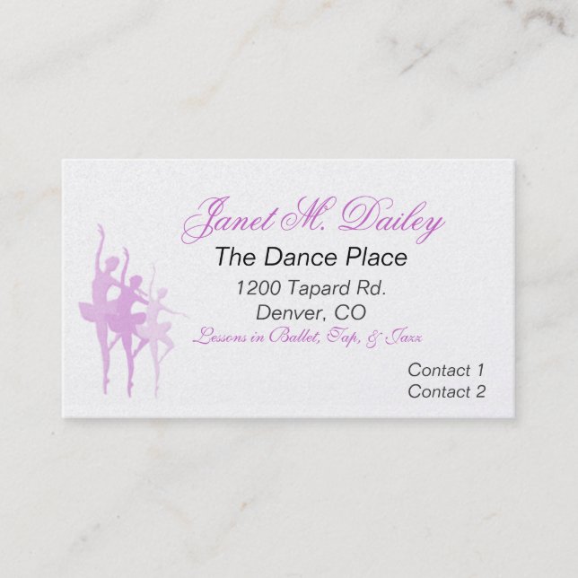 Ballet Dance Business Card (Front)