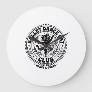 Ballet Dance Cat Pet Lover Shirt Art - Ballet Danc Large Clock