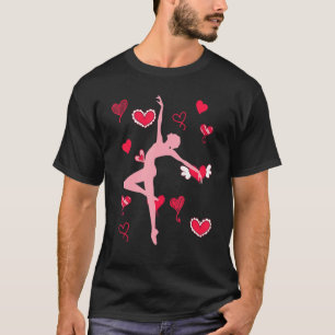 Ballet Dance Hearts En Pointe Dancing Ballerina Ba T-Shirt