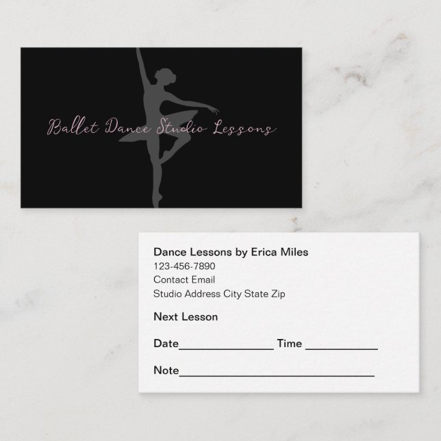 Ballet Dance Lessons Appointment Business Cards (Front/Back)
