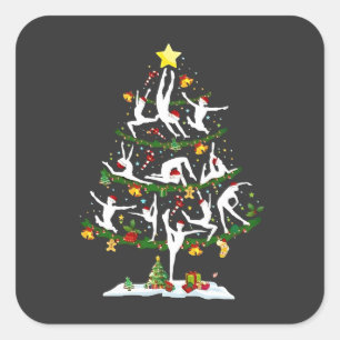 Ballet Dance Lover Xmas Lighting Ballet Christmas Square Sticker