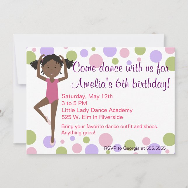 Ballet Dance Party Invitation (Front)