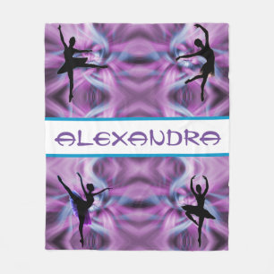 Ballet Dance Purple Abstract Fleece Blanket