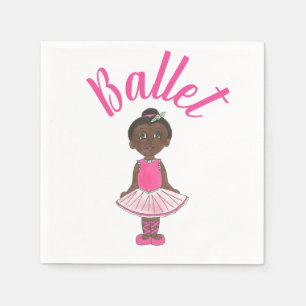 Ballet Dance Recital Pink Tutu Ballerina Dancer Napkin