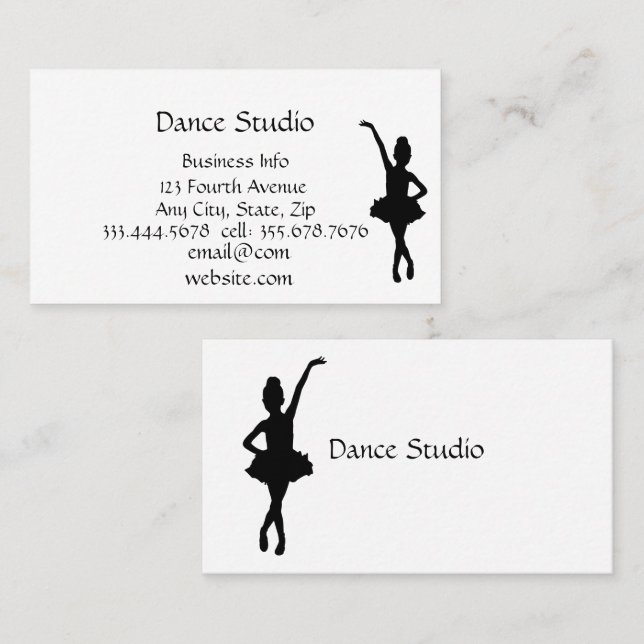 Ballet Dance Studio School  Business Card (Front/Back)