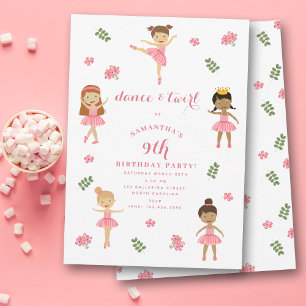Ballet Dance & Twirl Pink Ballerina Birthday Invitation