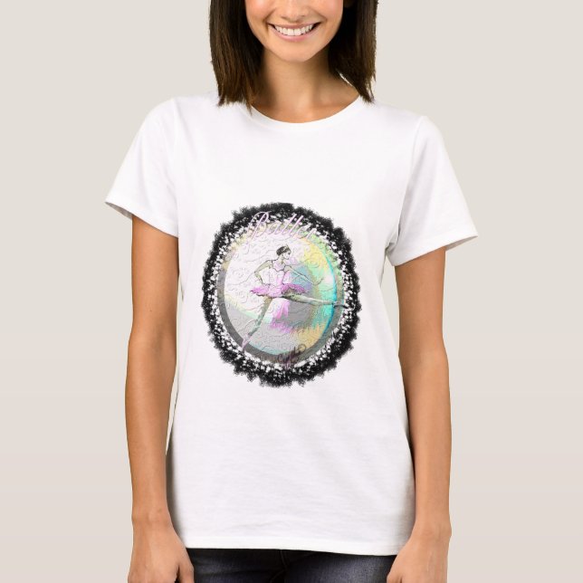 Ballet Dancer a la second with "Ballet" T-Shirt (Front)