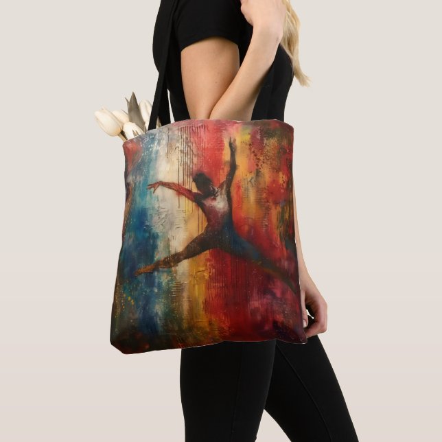 Ballet Dancer Abstract Art Tote Bag (Close Up)