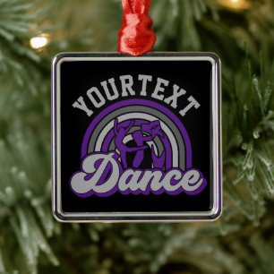 Ballet Dancer ADD TEXT Classic Dance Performer Metal Ornament