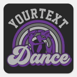 Ballet Dancer ADD TEXT Classic Dance Performer Square Sticker