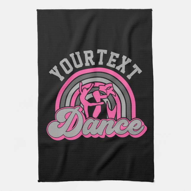 Ballet Dancer ADD TEXT Classic Dance Performer Tea Towel (Vertical)
